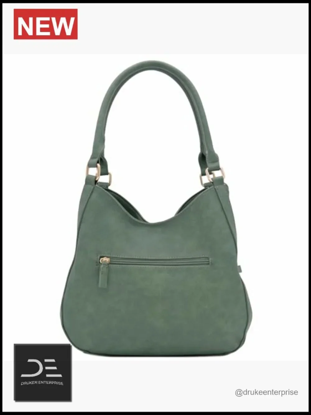 Lightweight Faux Leather Medium Hobo Bag 3 Compartments